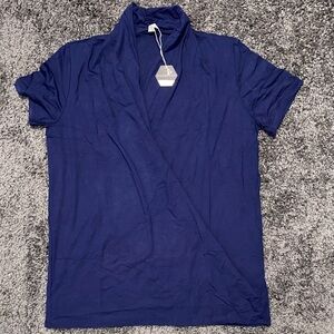 Pinkblush Maternity Deep Blue Casual Nursing Shirt